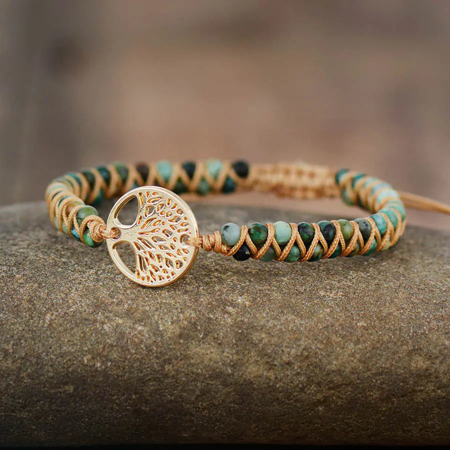 Handcrafted Natural Stone Women's Bracelet with Beads