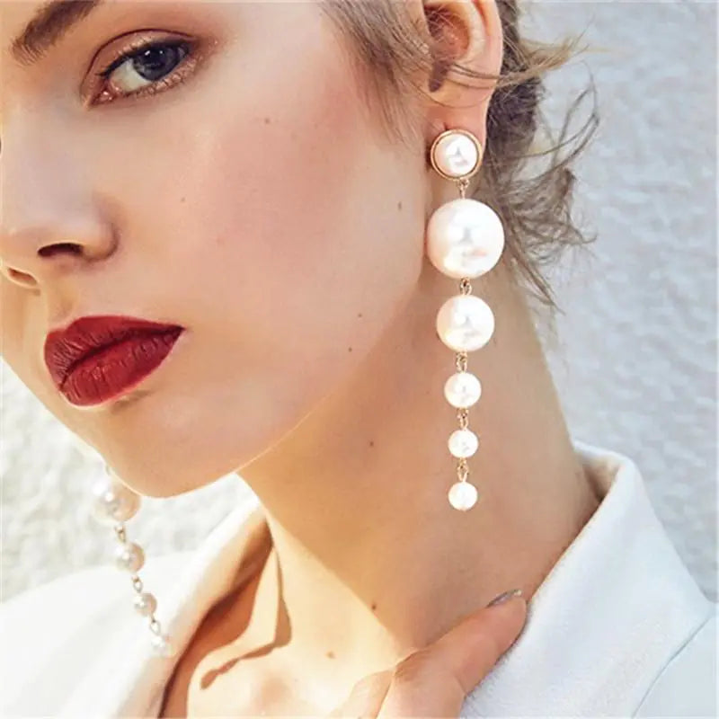Pearl Tassel Earrings - Trendy Jewelry Accessory