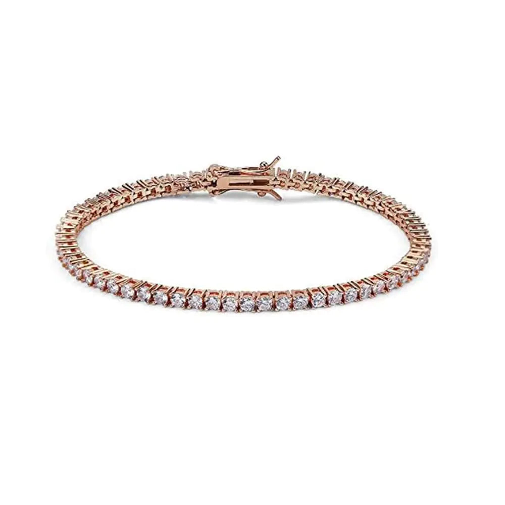 SUTTONRAL 14K Gold Tennis Bracelet with Dazzling 3mm Moissanite Diamond for Women - - A Perfect Jewelry Gift and Quality Craftsmanship (Rose Gold 6.5 Inch)
