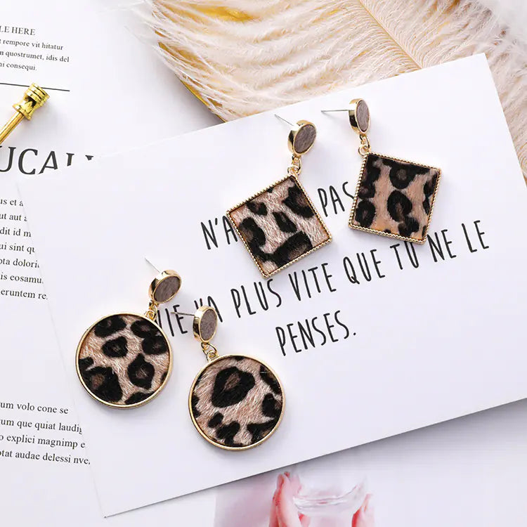 Leopard Print Earrings - Trendy Statement Jewelry