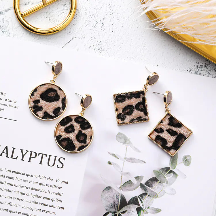 Leopard Print Earrings - Trendy Statement Jewelry
