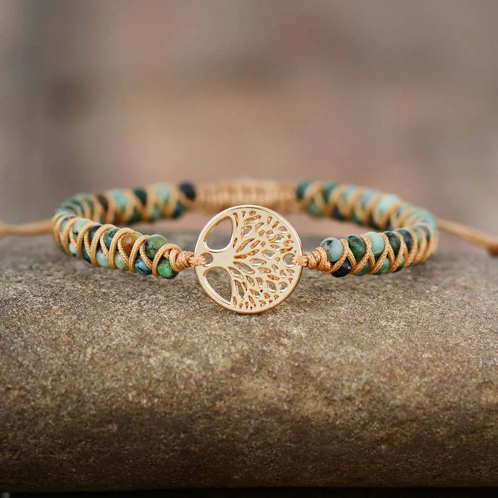 Handcrafted Natural Stone Women's Bracelet with Beads
