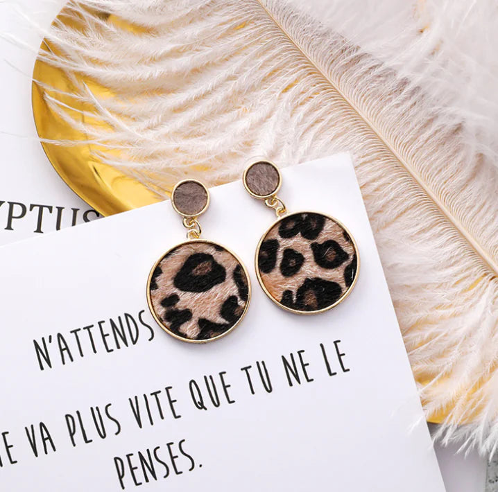Leopard Print Earrings - Trendy Statement Jewelry