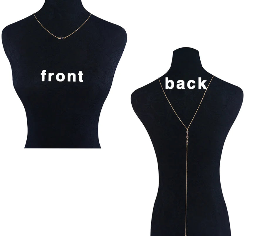 Crystal Body Chain and Necklace Jewelry