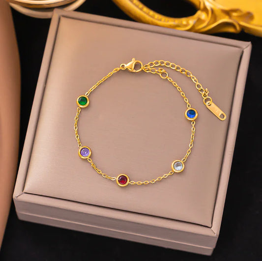 Colorful Lucky Bracelet in 18K Gold Plating (One Piece)